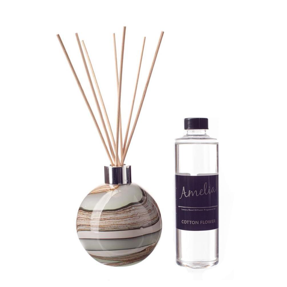 Amelia Art Glass Smoked Meadow Reed Diffuser Gift Set  £35.99